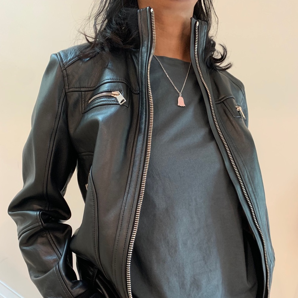 New w/o tags women’s lamb leather zip-front